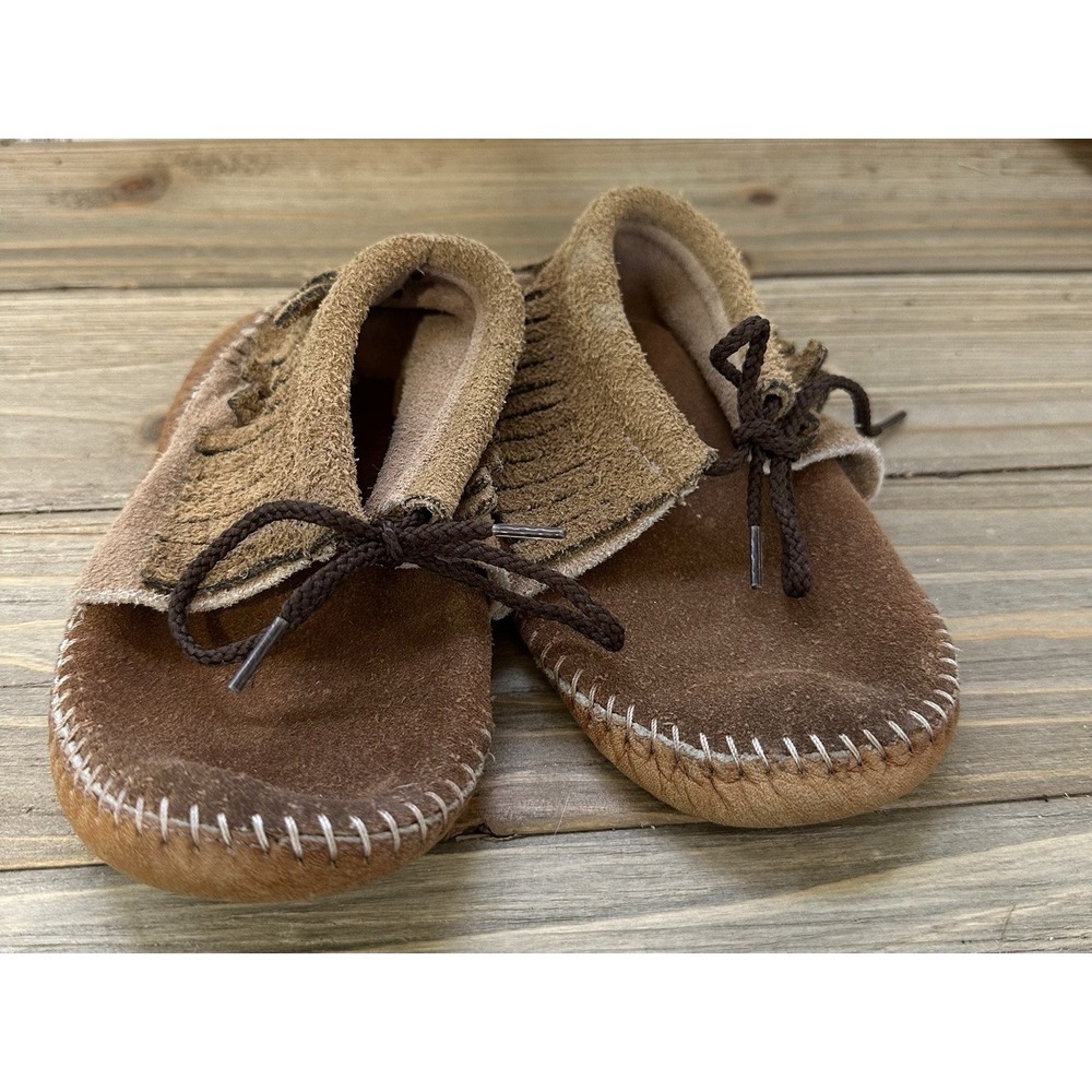 VTG Suede Baby Indian Moccasins Sz 7 Toddler
